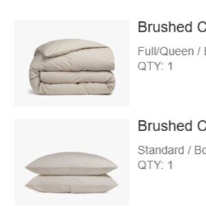 Brushed Cotton Parachute Duvet Set in Bone (Queen)